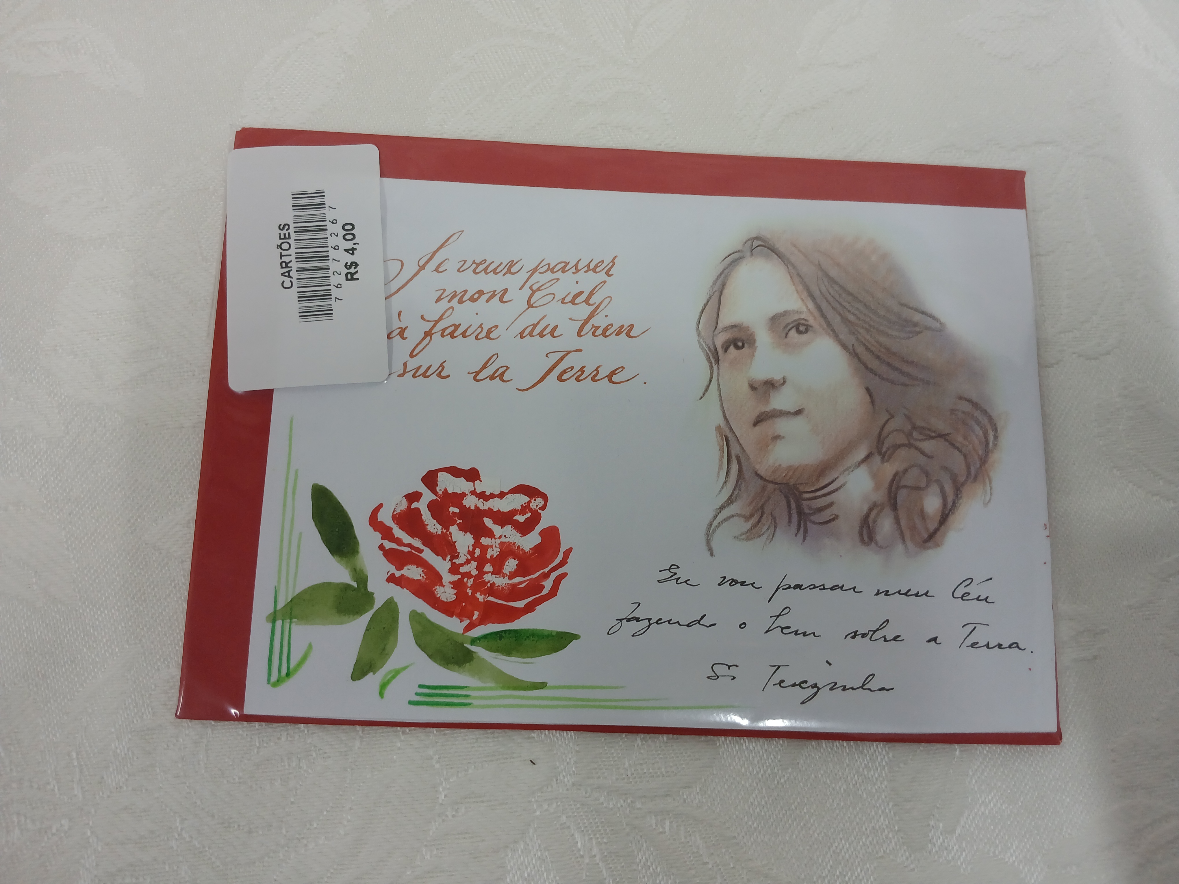 Cartão Madre Carminha com rosa