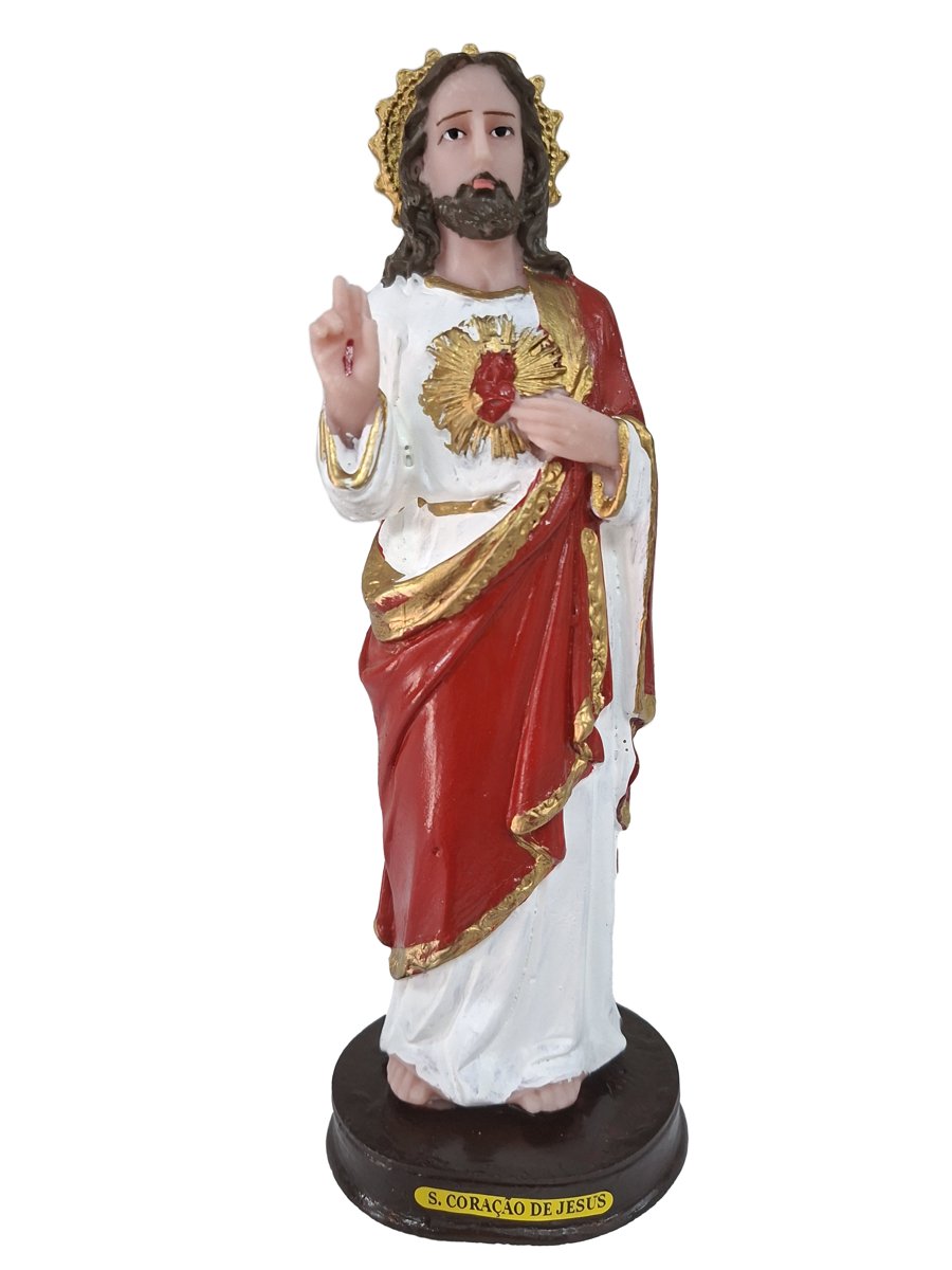 Imagem do Sagrado Coração de Jesus com base redonda