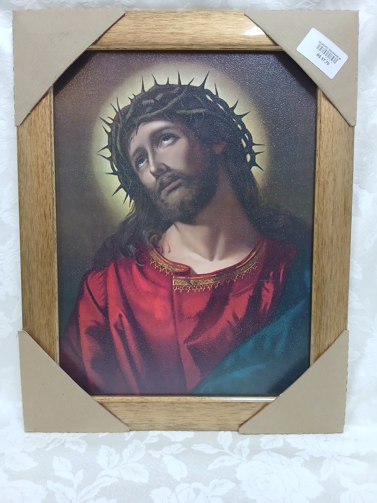 Quadro de Jesus com coroa de espinhos