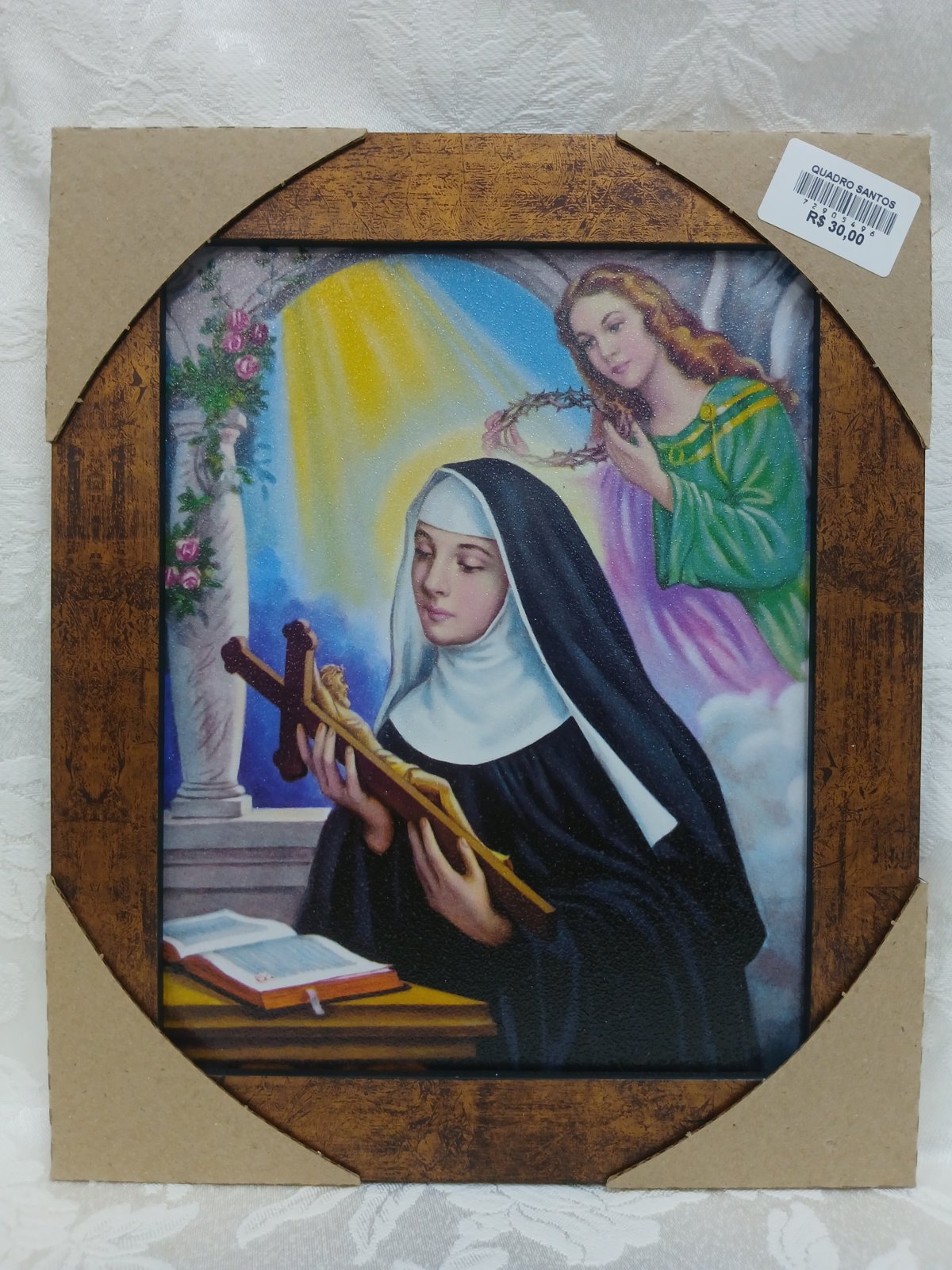Quadro de Santa Rita com crucifixo